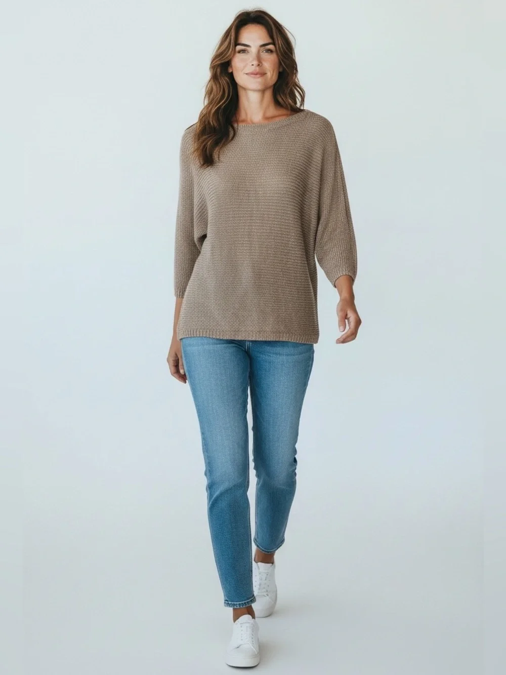 Chico’s Size 1 Neutral Knit Sweater – Minimalist Chic